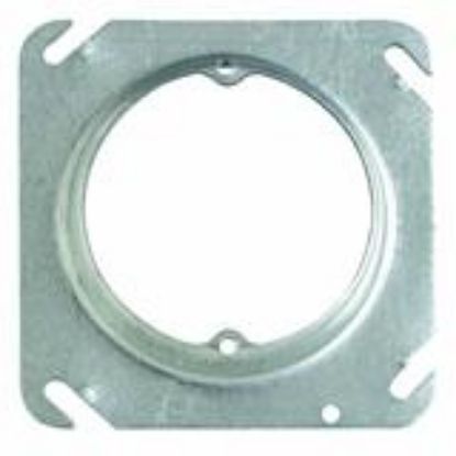 Picture of Electrical-box-cover 4" Square Steel Single-outlet 2-3/4"-ears 1/2"-rise