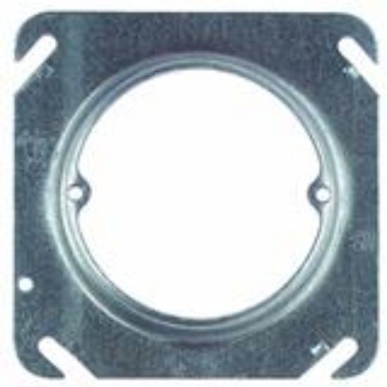 Picture of Electrical-Box Square Steel Outlet Electrical-Box-Cover 4" 5/8" Rise 2-3/4" Ears