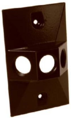 Picture of Light-Bulb-Socket Weather-Proof Electrical-Box-Cover Rectangular Aluminum 3 x 1/2" Bronze