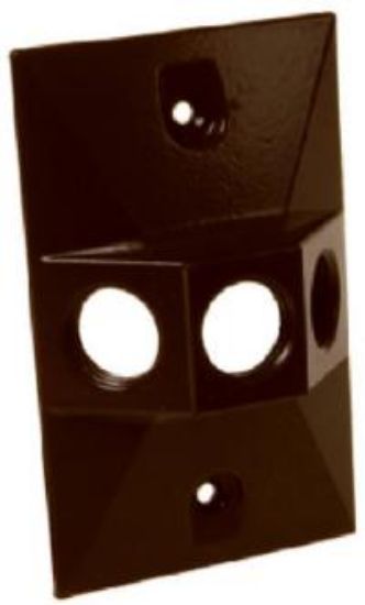 Picture of Light-Bulb-Socket Weather-Proof Electrical-Box-Cover Rectangular Aluminum 3 x 1/2" Bronze