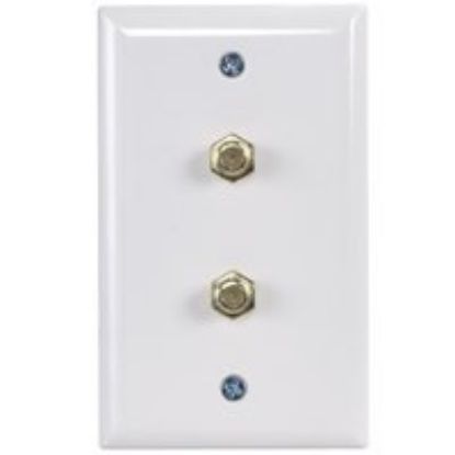 Picture of Coaxial-Cable Duplex With Jacks White Wall-Plate