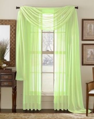 Picture of Solid Voile Sheer Curtain-Panel Lime 54" x 84"