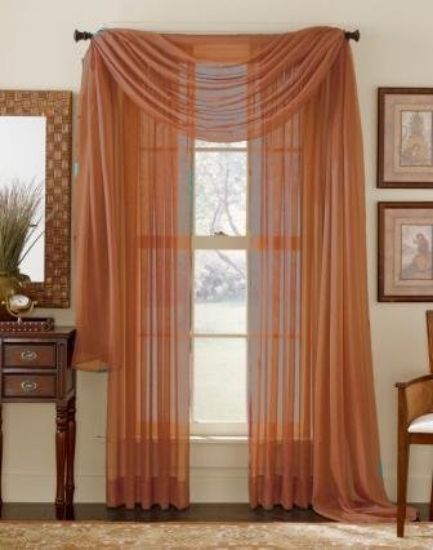 Picture of Solid Voile Sheer Curtain-Panel 54 x 84"- Fuchsia