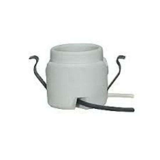 Picture of Light-Bulb-Socket Keyless Porcelain With Ring And Double Snap In Clip White