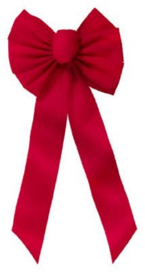 Picture of 7 Loop Red Embossed Velvet Bow