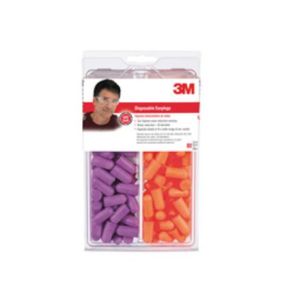 Picture of Ear-Plugs Disposable Foam Orange & Purple NRR 32 Decibel 80/Pack