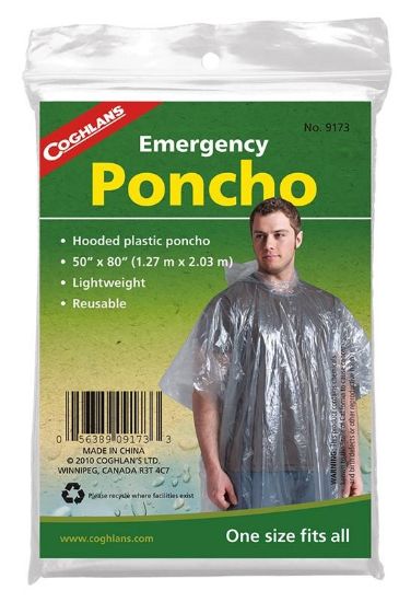 Picture of Emergency Poncho Polyethylene Clear 50" X 80"