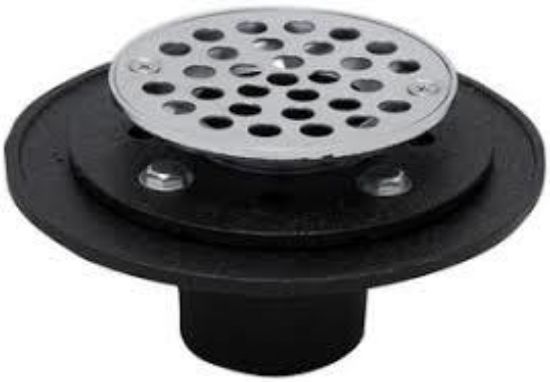 Picture of 2" Shower-drain Cast-iron No-hub With Round Chrome Top 4"