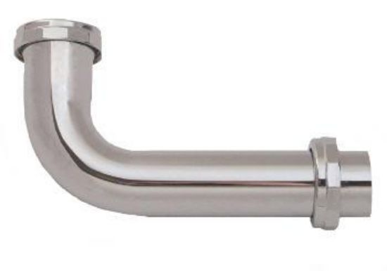 Picture of Tubular-brass Waste-bend Slip-joint Chrome-plated 1-1/4" X 12