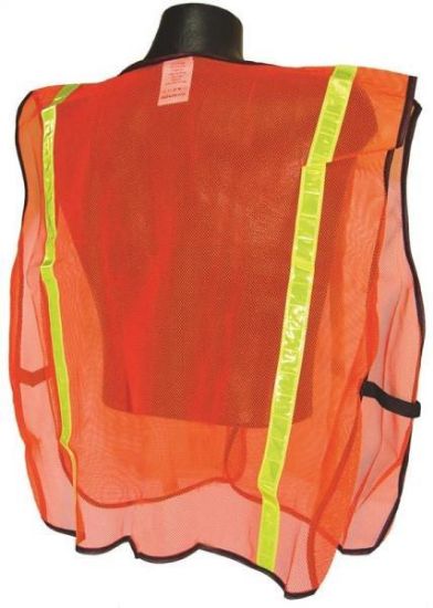 Picture of 2x/5x Large Non-rated Safety-Vest Polyester Mesh-Fabric Orange