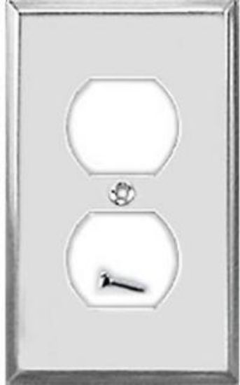 Picture of Wall-Plate Duplex-Receptacle Steel Chrome