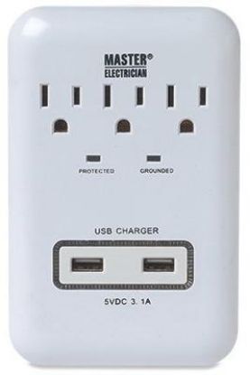 Picture of 2usb Power-Tap 900j Surge Suppression White