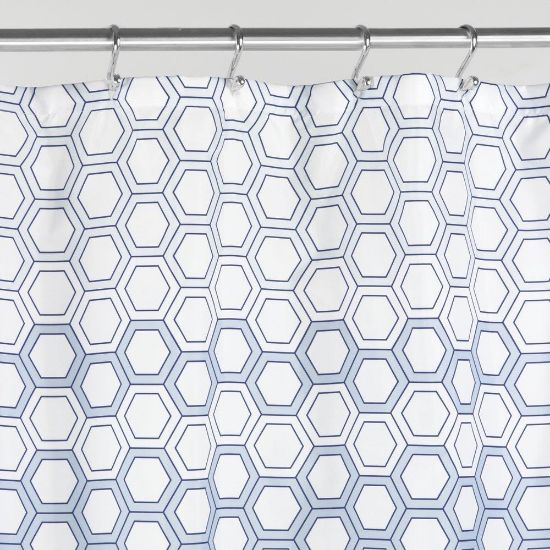 Picture of Ombre Hexagon Fabric Shower-Curtain 72" X 72" - Blue Multi