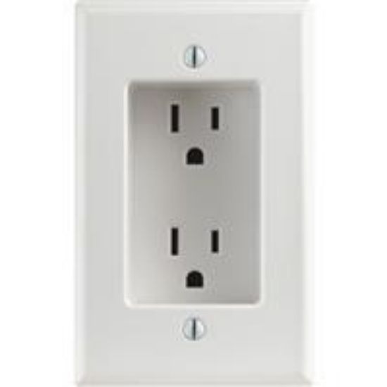 Picture of Electrical-Outlet 15a Duplex-Receptacle Recessed White