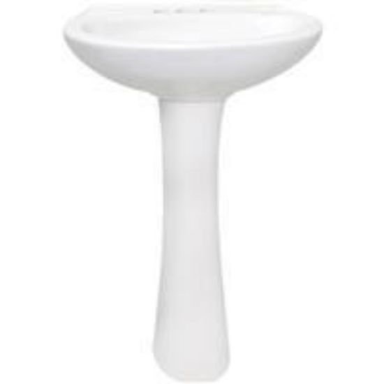 Picture of 21-5/8 X 16-7/8 X 33 Terra White Pedestal Lavatory-Sink