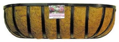 Picture of 24" Wrought-Iron Wall Trough Black Coconut-Liner 7 X 7