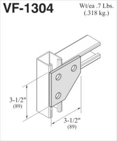 Picture of 3-Hole Triangular Flat Plate 3-1/2"