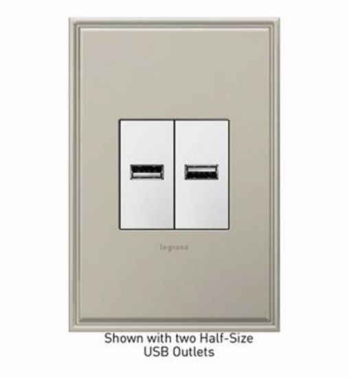 Picture of 1/2 Size Usb Outlet White