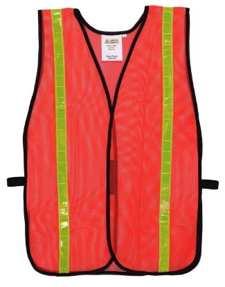 Picture of Safety-Vest Reflective-Tape Mesh-Fabric 1-inch Velcro Closure Orange