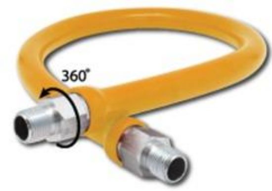 Picture of 3/4" X 24 Commercial Gas-Connector 360 Swivel-Ends Mesh PVC-Coated Mip X Mip