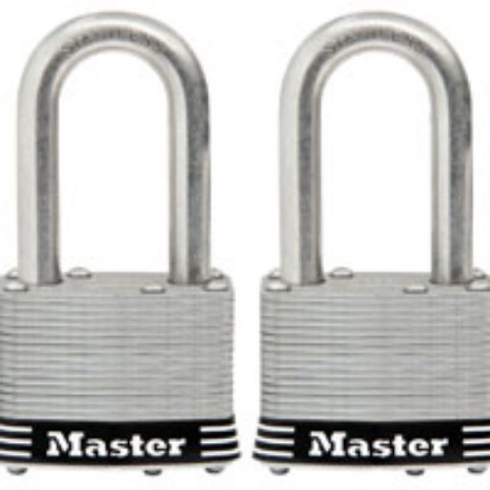 Picture of Wide Keyed-Padlock Laminated-Steel 1-3/4" In Keyed-Alike 4 Pin 5/16" Diameter X 1-1/2" In H X 3/4" W...