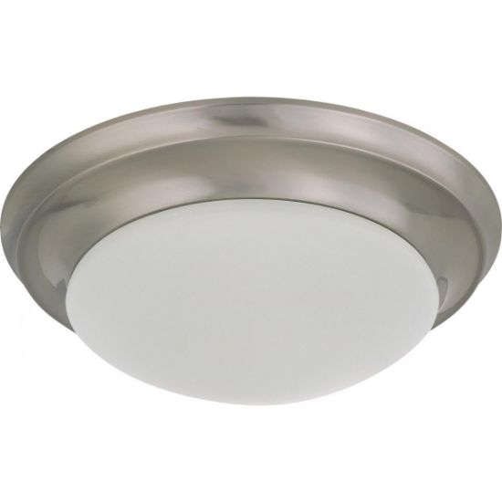Picture of Light-Fixture 1-Bulb 12 Inch Brushed-nickel Flush-Mount Ceiling-Mount 3000k 1080 Lumens Dimmable