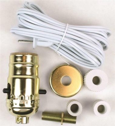 Picture of Make A Lamp Kit 660 W 250-Volt Brass Push Through White Cord