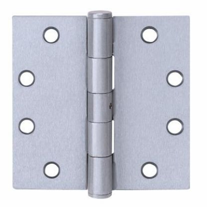 Picture of 4.5" X 4.5" Satin Stainless-Steel 32D-Finish Bearing Plain Square Cornered Door-Hinge With Removable...