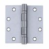 Picture of Door-Hinge Pin-Hinge 4" X 4" Satin Stainless-Steel 32D-Finish Ball-Bearing Non-removable Square-Corn...