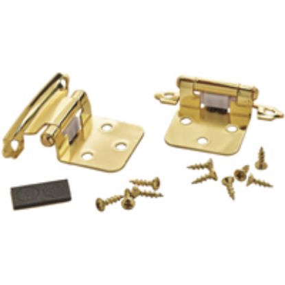 Picture of Variable Overlay Self-closing Cabinet-Hinge 2-3/4 Inch-Long 1-13/16 In W Steel Polished Brass
