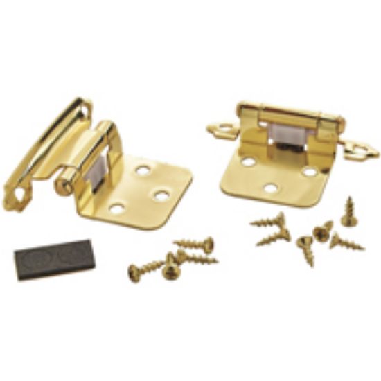 Picture of Variable Overlay Self-closing Cabinet-Hinge 2-3/4 Inch-Long 1-13/16 In W Steel Polished Brass
