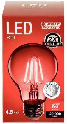 Picture of Light-Bulb Filament-style A-19 Red-light 4.5-watt