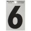 Picture of Self-Adhesive Number Mylar Black On White Reflective Square 3" 6