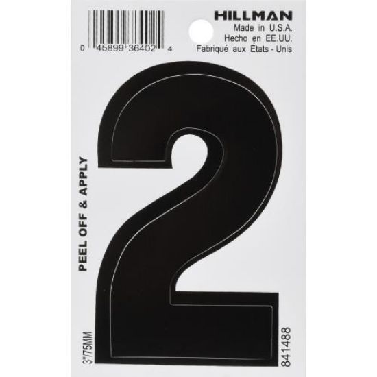 Picture of Self-Adhesive Number Vinyl Black Die-cut 3" 2