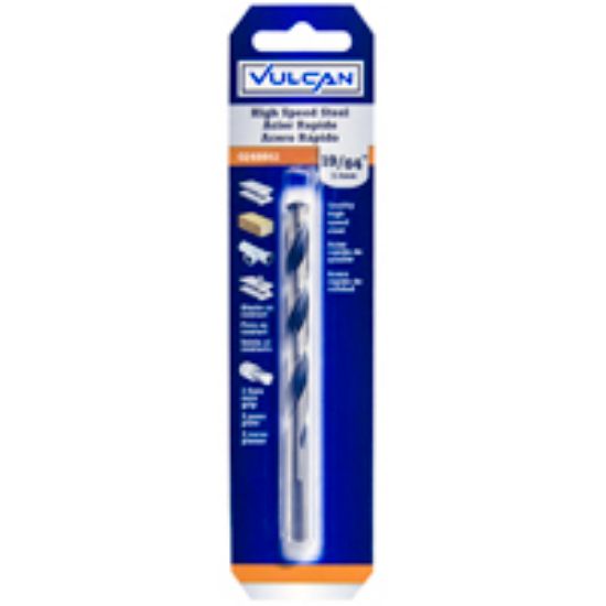 Picture of Drill-Bit Jobber-Length 19/64 In Dia X 4-3/8 Inch-Long Straight-Shank High-Speed-Steel