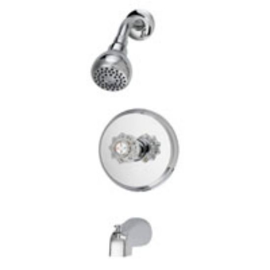 Picture of Tub-&-shower Faucet 2 Gpm At 80 Psi Zinc Tub Spout 1 Acrylic Round Handle Chrome