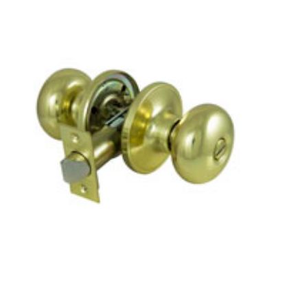 Picture of Lock-Set Door-Knob Privacy-Type Lock-Set Steel Polished Brass