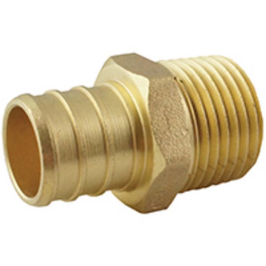 Picture of Pex Fitting Barb Male Adapter Brass ¾" Pex ½" Mpt