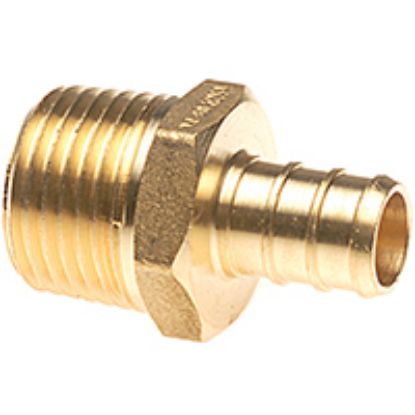 Picture of Pex Fitting Barb Male Adapter Brass ½" Pex ¾" Mpt