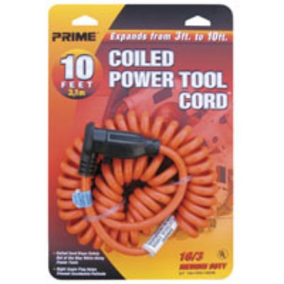 Picture of Extension Cord Coiled 125-volt 3' - 10' Orange