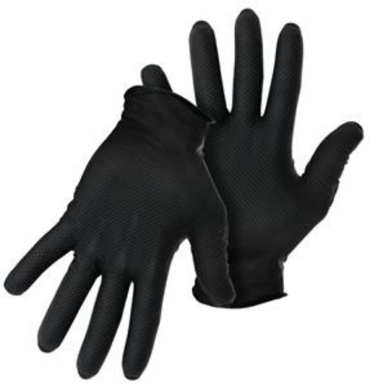Picture of Disposable-Gloves Blk W/diam Grip