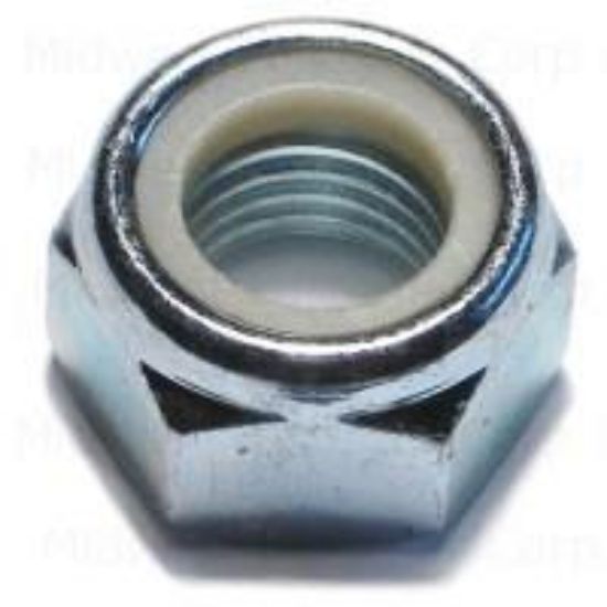 Picture of Hex-Nut Lock-Nut Zinc Metric Nylon Insert 8mm Diameter 1.25 Pitch