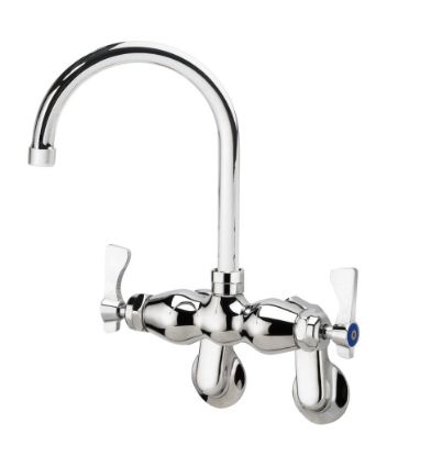Picture of Commercial Faucet Wall-mount 2-1/4" - 8-1/4" Adjustable Center 6" Gooseneck