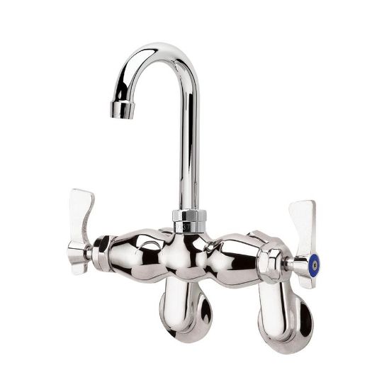 Picture of Commercial Faucet Wall-mount 2-1/4" - 8-1/4" Adjustable Center 3-1/2" Gooseneck