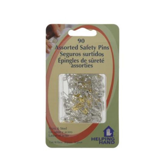 Picture of Safety-pins Assorted Brass Steel Zinc 90/card
