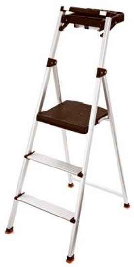 Picture of Step-Ladder Residential Aluminum 3-step With Tray 225-lb-capacity