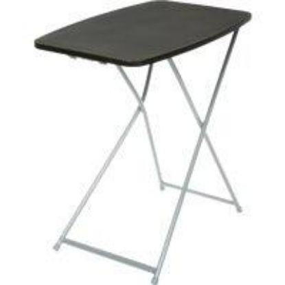 Picture of Tray-Table Folding Plastic Adjustable 25"-28" Black 26" X 18"