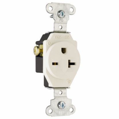 Picture of Single-receptacle 20-amp 250-volt Double-pole 3-wire Grounding Light-almond