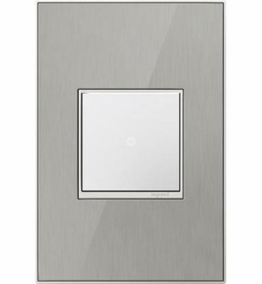 Picture of Wall-plate Screwless 1-gang Stainless-steel Brushed-mirror