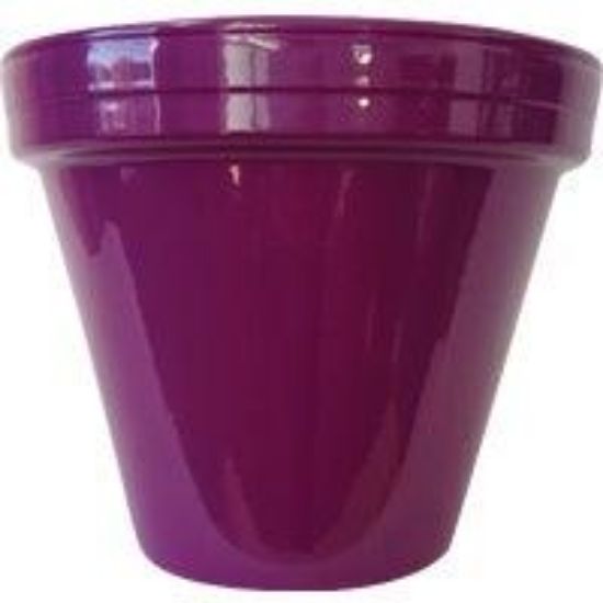Picture of Flower-pot Clay Glazed Violet 4-1/2"h X 3-3/4"d